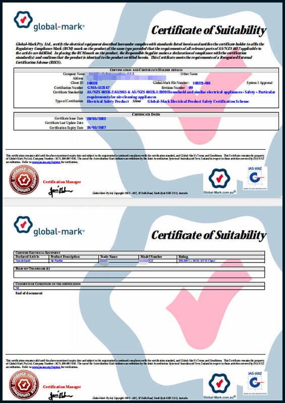 GLOBAL MARK Certificate