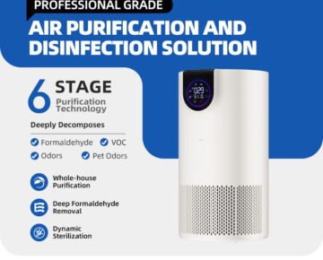 Tuya App-Controlled Touch Screen Household Air Purifier with H12 H13 HEPA Filter